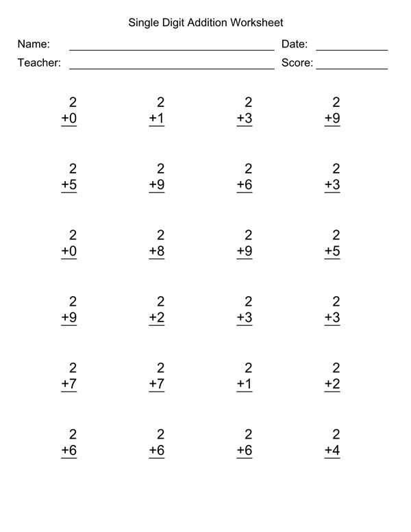 single digit addition worksheet with first addend of all kids single digit addition worksheet with first addend of all kids network