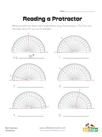 reading a protractor worksheet 1 all kids network