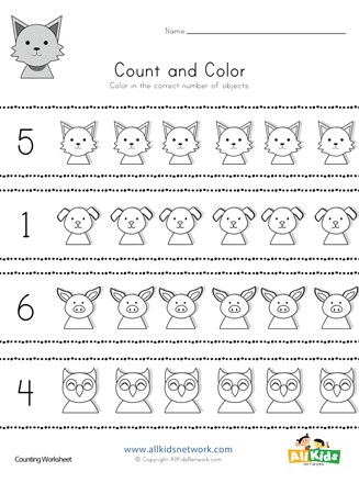 Animals math worksheets by standard