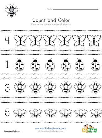 Color By Numbers - Bugs - Math Activity Book For Kids