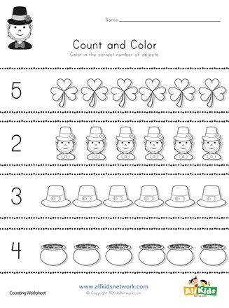 St. Patrick's Day Activities Color By Number Word Worksheets Dab a Dot