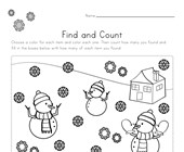 worksheet winter activities counting by tens worksheet