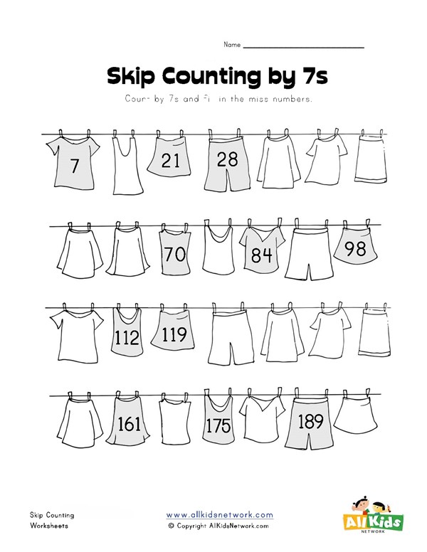 Skip Counting By Sevens Worksheet All Kids Network