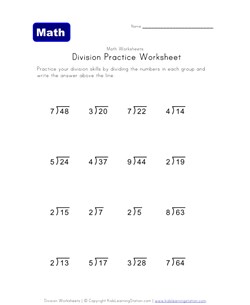 division worksheet 1 with remainders