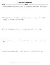 Multi Digit Division Word Problem Worksheet Generator | All Kids Network