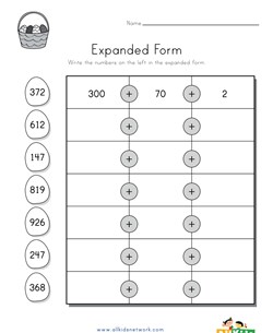 Easter Expanded Form Worksheet