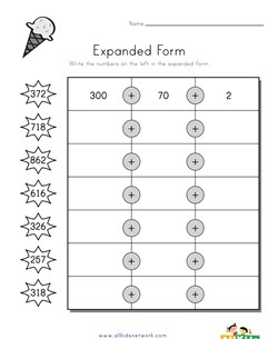 Summer Expanded Form Worksheet