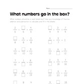 Missing Numbers in Fraction Equations Worksheet 1
