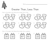 free printable worksheets for kindergarten christmas greater than less than picture comparison worksheet