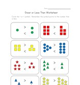 easy greater less worksheet