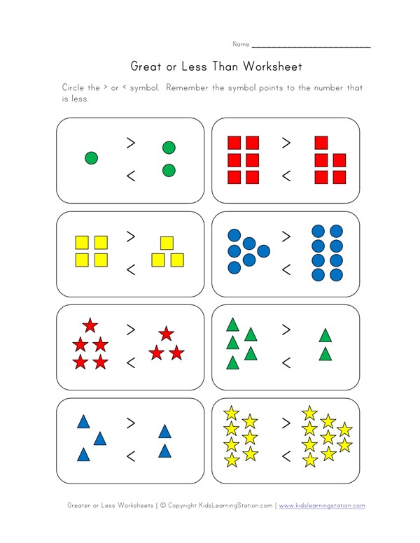Easy Greater And Less Than Problems All Kids Network