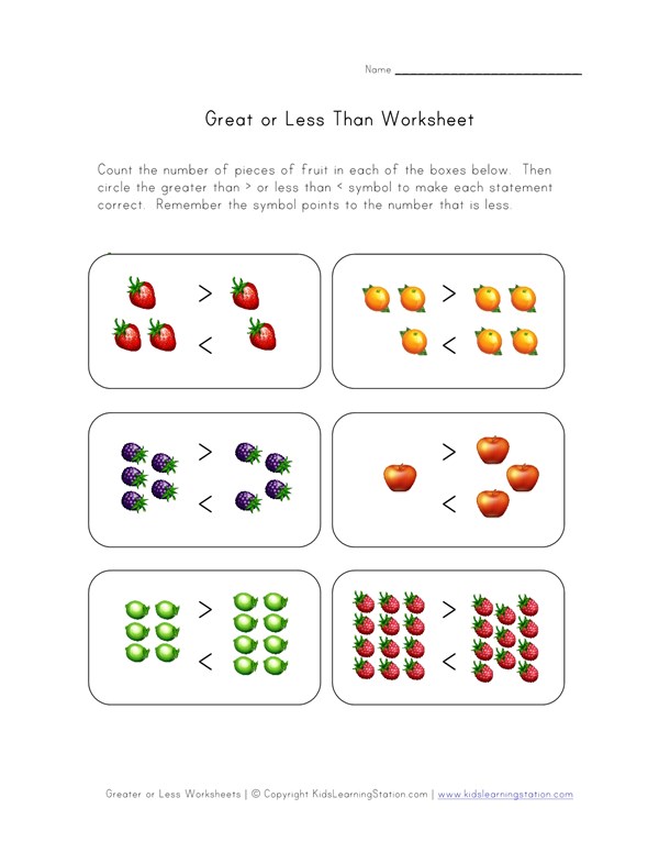 simple greater and less than fruit all kids network