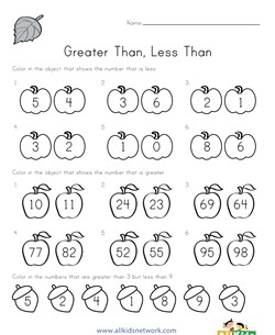 greater than less than picture comparison worksheet