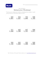 Multiple Digit Multiplication Worksheets | All Kids Network