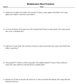 Multiplication Word Problem Generator