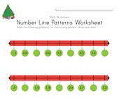 free printable worksheets for kindergarten christmas Christmas Number Line Worksheet with Decimals