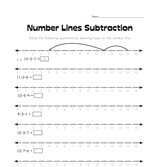 Number Lines Subtraction Worksheet 1