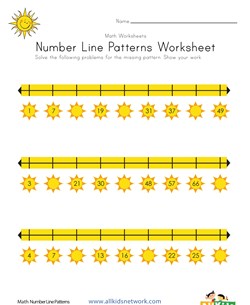 Summer Number Line Worksheet