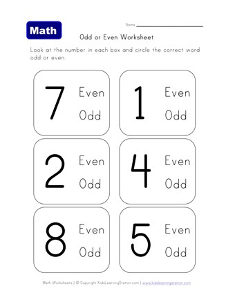 learn even odd worksheet