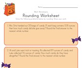 halloween reading worksheets for kindergarten Halloween Rounding Worksheet
