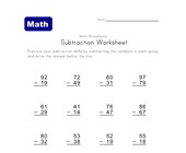 subtraction worksheet with borrowing