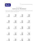 subtraction without borrowing worksheet