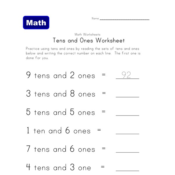 Worksheet Tens And Ones Worksheets 10 excellent free place value worksheets all kids network
