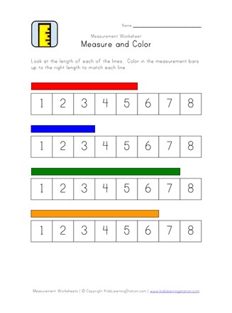 easy measuring worksheet length one of two all kids network