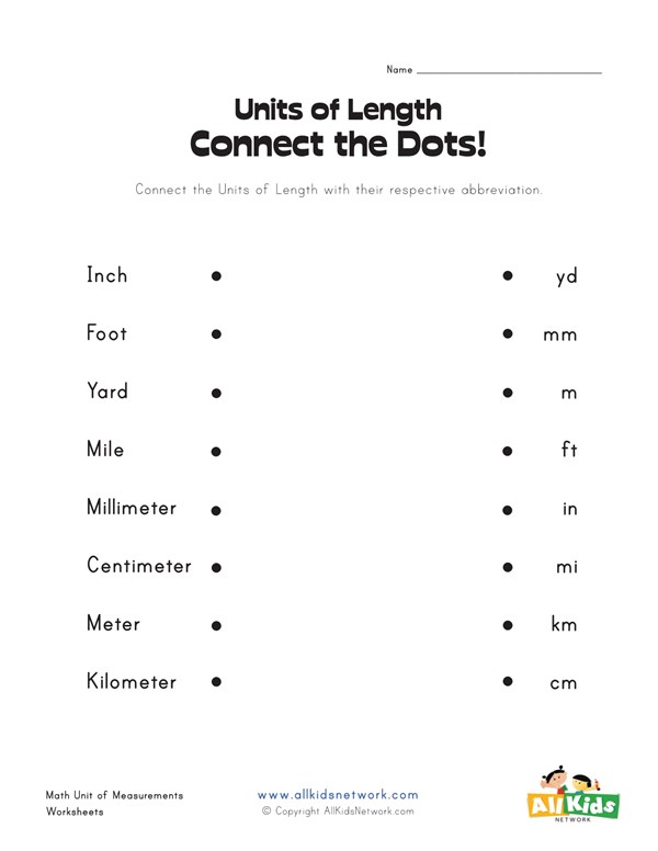 Units Of Length Abbreviations Worksheet All Kids Network