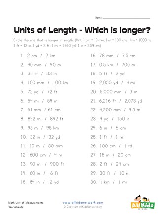 Which is Longer?  All Kids Network