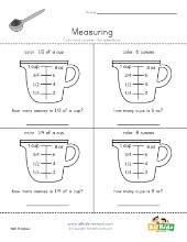 Measuring Cups: Recipe Math Worksheet | All Kids Network