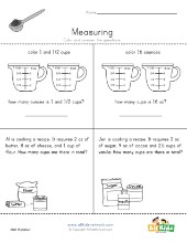 Recipe Math: Measuring Worksheet | All Kids Network