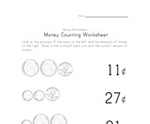 match the coins to their value worksheet