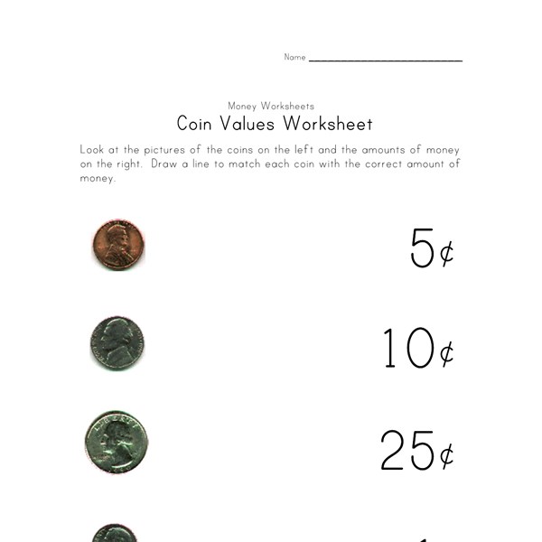 Worksheet Coin Value Worksheets coin names and value worksheets all kids network