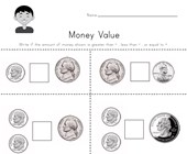 money worksheets beginners coin names worksheet