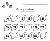 fill in the missing numbers worksheets all kids network