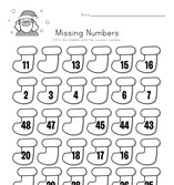 Christmas Missing Numbers Worksheet