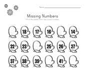 worksheet winter activities Winter Missing Numbers Worksheet