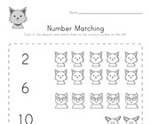 facts about animals worksheet Animal Number Matching Worksheet
