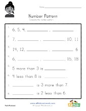Number Pattern Worksheet 5 | All Kids Network
