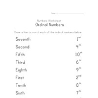 Ordinal Numbers Worksheets | All Kids Network