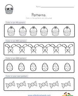 Easter Color the Patterns Worksheet