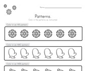 worksheet winter activities Winter Color the Patterns Worksheet