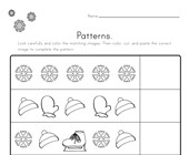 worksheet winter activities Winter Cut and Paste Patterns Worksheet