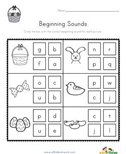 Easter Beginning Sounds Worksheet