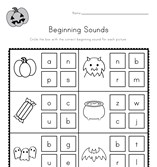 Halloween Beginning Sounds Worksheet