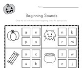 halloween reading worksheets for kindergarten Halloween Beginning Sounds Worksheet