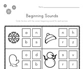 worksheet winter activities Winter Beginning Sounds Worksheet