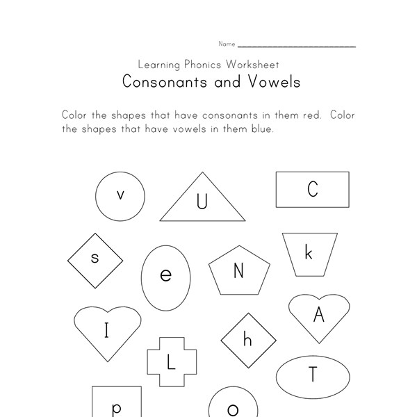 Worksheets Vowels And Consonants Worksheets consonants and vowel phonics worksheets all kids network