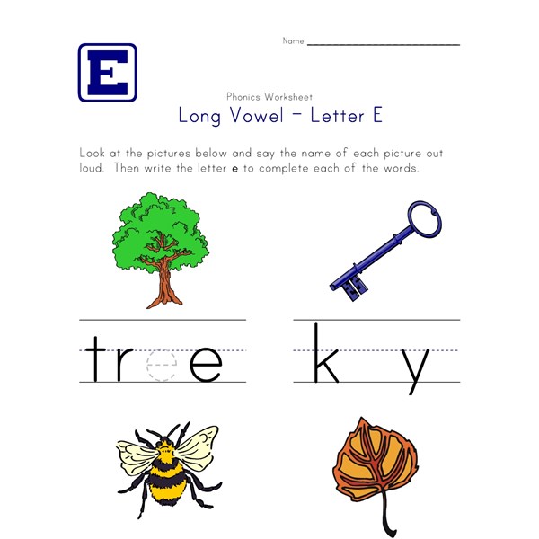 Long Vowel E Worksheet | All Kids Network